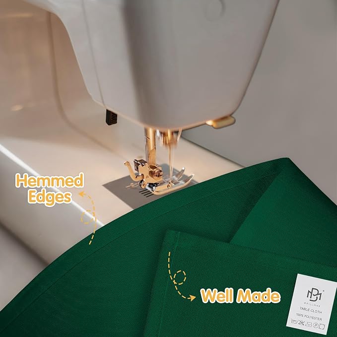 BRILLMAX 6 Pack Hunter Green Tablecloth 60x102 Inch for 6ft Rectangle Table | 150 GSM Polyester Fabric, 15" Standard Drop, Water, Stain & Wrinkle Resistant Cloth Cover for Wedding Reception Banquet Party