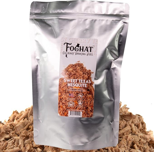 Foghat Cocktail Smoker Wood Chips - 100oz Sweet Texas Mesquite Shavings for Smoker, Whiskey & Drink Infuser Kit - All Natural, Culinary Wood Smoking Chips