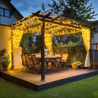 JMEXSUSS 400 LED Warm White Christmas Lights Outdoor | 132ft Christmas Tree Lights with Remote, 8 Modes Indoor String Light for Xmas Tree Garden Porch Yard House Holiday Decor