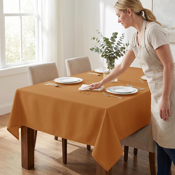 Fitable 6 Pack Rectangle Tablecloths, 70 x 108 Inch, Bronze | Wrinkle & Stain Resistant, Washable Polyester Fabric, For Wedding Party Banquet Formal Events Fall Thanksgiving Harvest