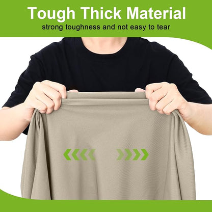 Smiry Round Spandex Tablecloth, Elastic Fitted Washable Tablecloths for 45"-56" Tables, Waterpoof Stretch Picnic Table Cover for Dining, Indoor and Outdoor, Taupe