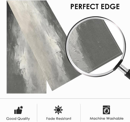 Emvency Modern Table Runner, Black and White Abstract Oil Painting for Kitchen Coffee Table Family Dinners Holiday Parties Wedding Events Decor(13x72 inch)