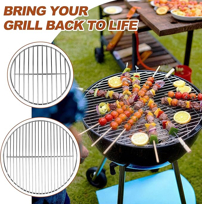 13.5" Cooking Grate & 10.5" Charcoal Grate Kit, Grill Grates Fit for Weber 14'' Smokey Joe Silver&Gold Tuck-n-Carry Charcoal Grills, Heavy-Duty Steel 7431 7439 Replacement for Weber Grate kit