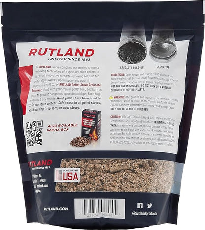Rutland Products Pellet Stove Creosote Remover, Chimney & Flue Cleaning Wood Pellets, 4 Pound Bag
