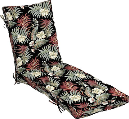 Arden Outdoor Plush Modern Tufted Chaise Cushion, 76 x 22, Rain-Proof, Fade Resistant, Tufted Cushion for Chaise Lounger Simone Black Tropical | Plush Comfort, Modern Tuft, Lounge Cushion, Rain-Proof, Fade Resistant, Mold and Mildew Resistant