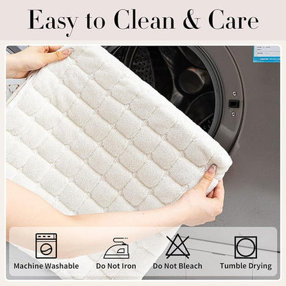 Velvet Couch Cover, Washable Sectional Sofa Cover, Anti Slip Sofa Slipcovers for 3 Cushion Couch Sofa L Shaped Recliner, Furniture Protector Covers for Pets Kids(White, Only 1 PCS)