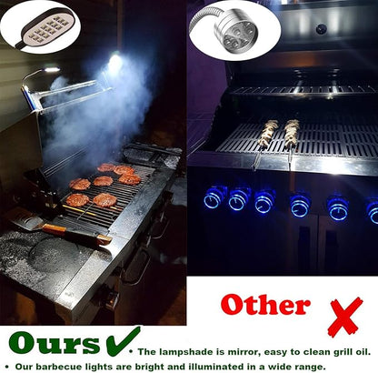 Magnetic Barbecue BBQ Light Set for Grilling - 2PCS, Black(Include 6 AAA Alkaline Batteries)