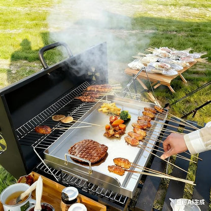 Upgraded 23＂ × 16＂Nonstick Stainless Steel Griddle, Universal Flat Top Plate Insert with Grease Groove, Large Stove Top Griddle for BBQ, Camping, Tailgating and Parties
