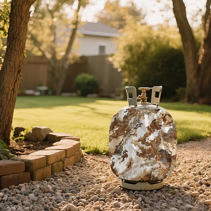 Golden Marble Propane Tank Cover 20lb Heavy Duty Propane Cylinder Cover Weather Resistance Outdoor Grill Accessories for Winter