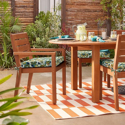 DYTXIII Set of 4 Outdoor Chair Cushions, Water Resistant 18.5"x16"x2" Square Seat Cushion for Patio Dining Chairs, High-Density Replacement Pads for Indoor Outdoor Furniture - Fiesta Floral