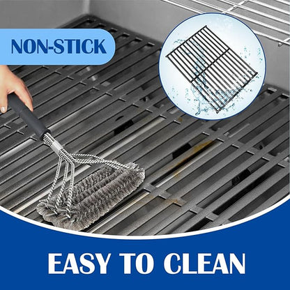 SafBbcue 98888 Grill Grates for Monument Grill 25392 13478 Grill Replacement Parts, Monument Mesa 400 Grill Accessories Parts, Cast Iron Cooking Grids for Monument Grills 4-Burner Propane Gas Grill