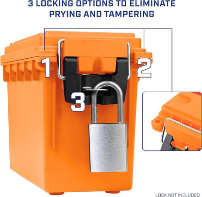 Sheffield Ammo Box Made in USA, Stackable Lockable Ammo Storage Box | Lockable Storage Box, Water and Dust Resistant Dry Box, Secures Hunting Gear, Gun Accessories, Supplies, and Bullets