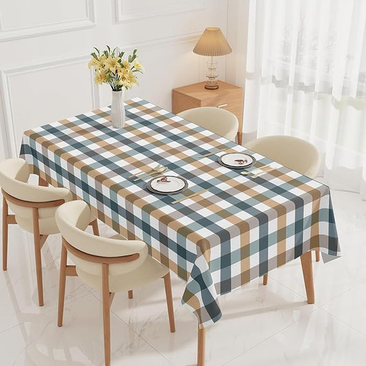 Rectangle Vinyl Tablecloth 100% Waterproof Heavy Duty - 55x108 Buffalo Plaid Checkered PVC Table Cover for Outdoor Picnic Camping Patio - Wipe Clean Plastic Table Cloth for BBQ Party Decor
