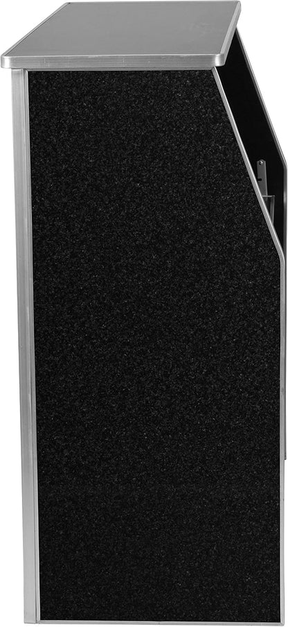 Flash Furniture Amara 4' Black Marble Laminate Foldable Bar - Portable Event Bar