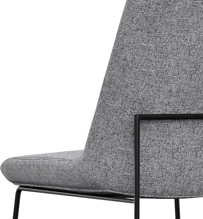 SIMPLIHOME Hayley Vegan Leather Dining Chairs in Cream (Set of 2) | Modern minimalist dining chairs with a metal sled base and a cushioned seat; kitchen or side chairs.