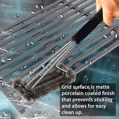 Hongso 18 7/8 inch Cast Iron Grill Grates for Weber Genesis II 400 Series E410 S410 SE410 E415 S415 E435 S435, II LX E440 S440, Genesis 2 GS4 Gas Grill Models, Replacement Parts for 66097 66089