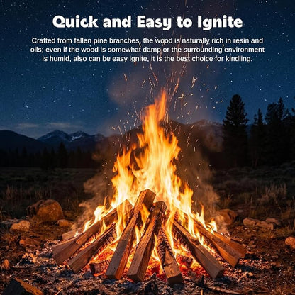 W&E Choice 10LB Fatwood Firestarter Wood Sticks | 100% Natural Kindling Dried Pine Fire Starters | Easy Ignition Firewood for Campfires, Fireplaces, BBQ, Stoves