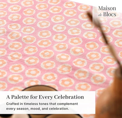 100% Cotton Hand Block Printed, Tablecloth for Kitchen, Dining, Table Cover for Parties, Chritmas, Weddings, Barbecues and Summer picnics Table Cloth