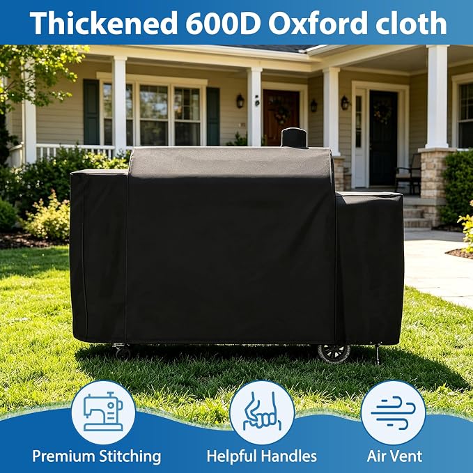 Grill Cover for Pit Boss Pro Series 1100 Combo Grill, 600D Waterproof | Fits PB1100PSC1 PB1100PSC2 Pro Series 1100 Triple-Function Pellet Gas Grill, PB1230 PB1230SP Sportsman 1230 Combo Grill