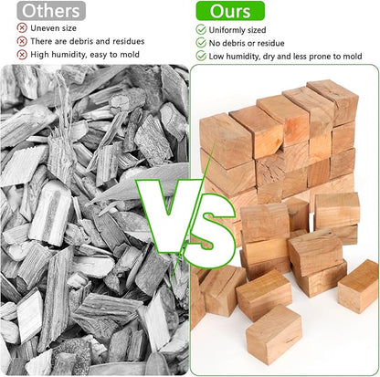Lumberer Apple Wood Smoking Chunks – 100% Natural Hardwood for Smokers & Grills – Long-Lasting Burn (1+ Hours) – Light Fruity Smoke Flavor – 4LBS, High-Temp Sterilized & Clean Burn