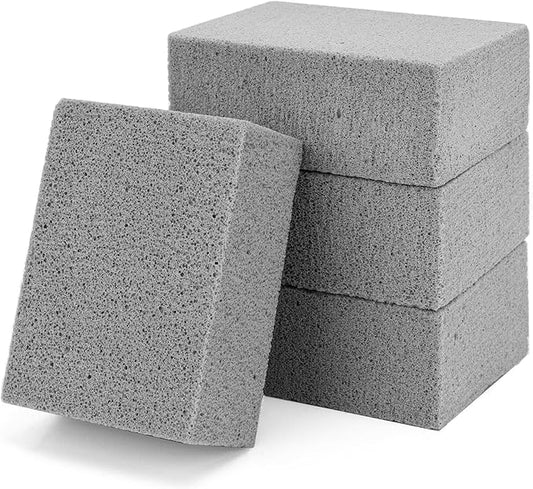 HATOKU 4 Pack Grill Cleaning Bricks, Pumice Stone for Cleaning Oven, Stove, BBQ Grill, Commercial Grade Cleaner for Cookers, Frying Pans, Racks, Flat