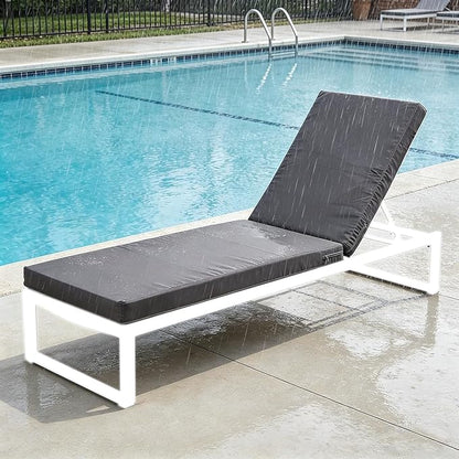 72x21 Inches Chaise Lounge Cushions Outdoor Replacement for Pool Side Waterpoof Patio Lounge Chair Cushions, Gray