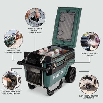 Igloo Trailmate Journey 70Qt Wheeled Cooler | Insulated Hard Shell Ice Chest