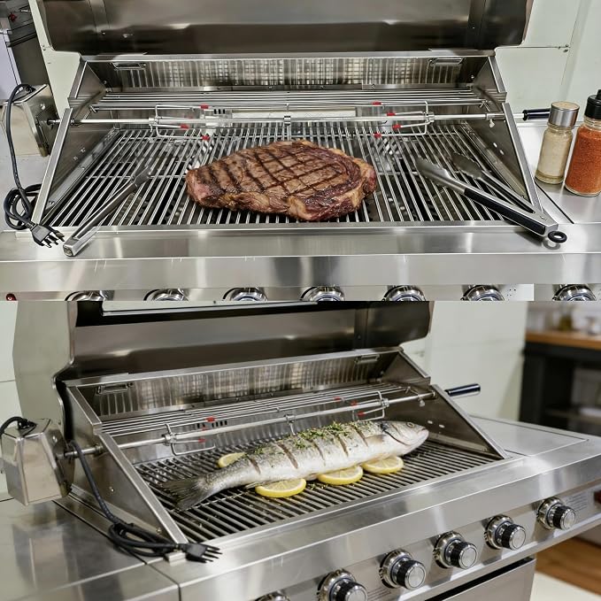 Kitchen outdoor module combination barbecue grill with gas pizza stove and sink module, stainless steel, 3-piece set