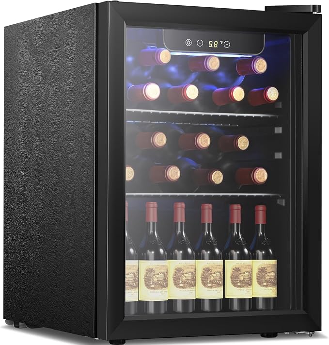 Antarctic Star Mini Fridge 68 Can Beverage Refrigerator Cooler with Glass Door,Adjustable Shelves & Digital Temperature for Soda Beer or beverage cooler for Home, Office Bar 1.7cu.ft
