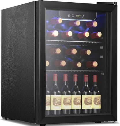 Antarctic Star Mini Fridge 68 Can Beverage Refrigerator Cooler with Glass Door,Adjustable Shelves & Digital Temperature for Soda Beer or beverage cooler for Home, Office Bar 1.7cu.ft