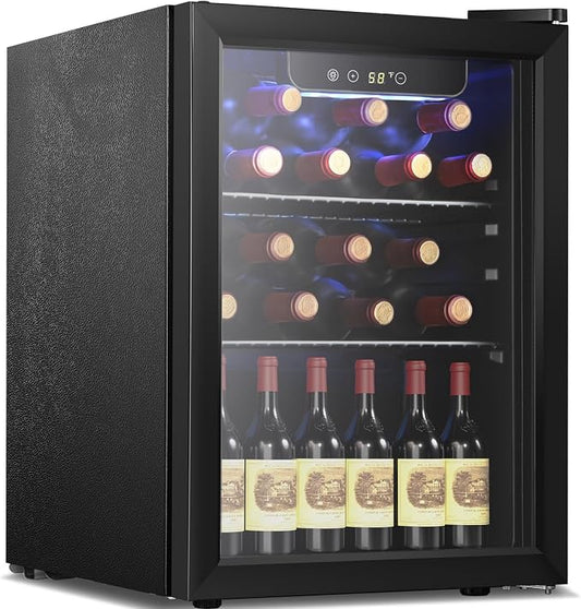Antarctic Star Mini Fridge 68 Can Beverage Refrigerator Cooler with Glass Door,Adjustable Shelves & Digital Temperature for Soda Beer or beverage cooler for Home, Office Bar 1.7cu.ft