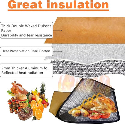 NCA - 5 piece BBQ Prep Tub, BBQ Blanket, Heat Resistant Grill Gloves (1472°F), Meat Claws | 21" Meat Resting Bag, Insulated Triple Layer | Foldable Cutting Board, Drain Plug | 2 pcs Chicken Shredder
