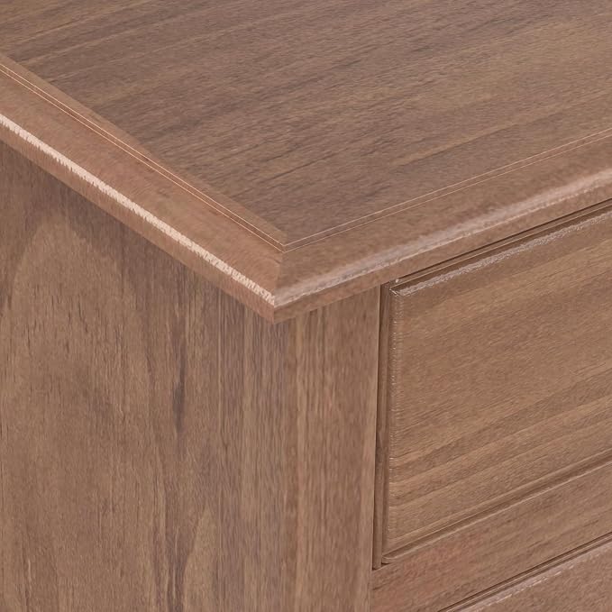 SIMPLIHOME Connaught 40" Solid Wood Cabinet in Medium Saddle Brown | Traditional slim entryway and living room organizer for hats, gloves, shoes and keys with space-saving storage design.