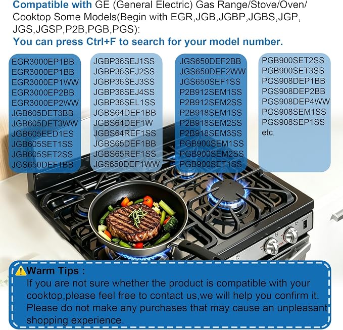 Upgraded 4Pcs Matte Surface Burner Caps Set Fits for GE&Hotpoint&Haier 30" Gas Range/Cooktop,WB29K10022-1 Small Cap WB29K10023-1 Medium Cap WB29K10024-1 Large Cap WB28K10222-1 X-Large Cap(Matte Black)
