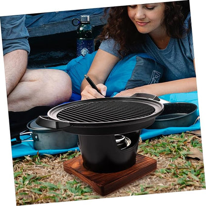 Joebo 1 Set Mini Rotisserie Indoor Charcoal Grill Indoor Outdoor Grill Portable Charcoal Grill Outdoor Grill Pan Roaster Portable Grill Outdoor Cooking Accessories Grilling Accessories, Black