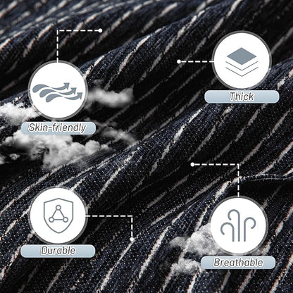 MYSKY HOME Boho Couch Cover Navy Sofa Covers with Tassel Farmhouse Sofa Slipcover Simple Couch Protector for Dogs Chenille Sectional Couch Covers L Shaped Couch Cushion Covers, 71"x 134"