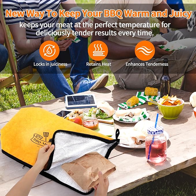 BBQ Blanket for Resting Meat – Insulated Smoker Grilling Bag for Juicy Flavorful Meats | Ideal for Brisket, Ribs, Pork & More | Durable, Easy to Clean & Portable《18in》
