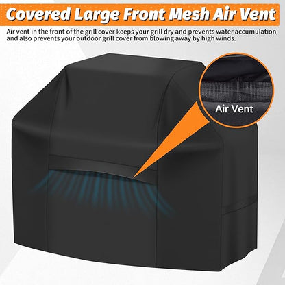 iCOVER Grill Cover 70 Inch, BBQ Grill Cover for Outdoor Grill, 600D Heavy-Duty Waterproof BBQ Cover, Large Barbecue Gas Grill Covers for Weber, Charbroil, Brinkmann, Nexgrill and More, Black
