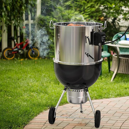 onlyfire Stainless Steel Grill Rotisserrie Kit for Weber 18-inch WSM Cooker | Grilling Accessories for Outdoor Cooking