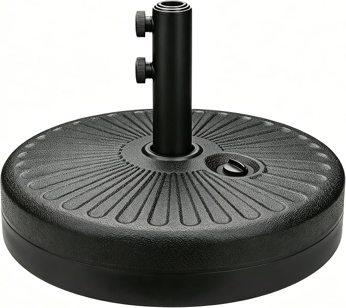 20 Inch 50 Lbs Fillable Heavy Duty Umbrella Base, Stable Outdoor Stand, Durable Holder for Lawn Patio Deck and Poolside Parasols, Black50