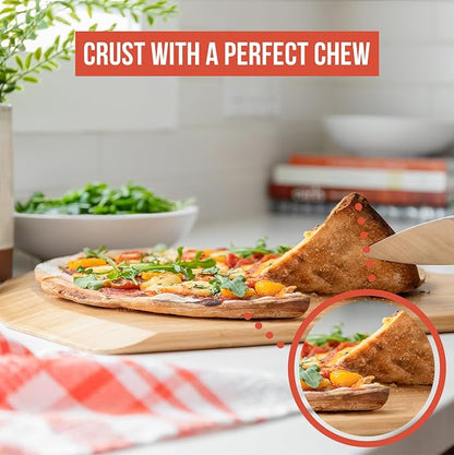Chef Pomodoro 16 Inch Pizza Steel for Oven, Seasoned Baking Steel for Oven | Steel Pizza Stone Bakes Crispy Pizza & Sourdough Bread, Pre-Seasoned Metal Pizza Stone, Finger Hole for Easy Lifting and Use