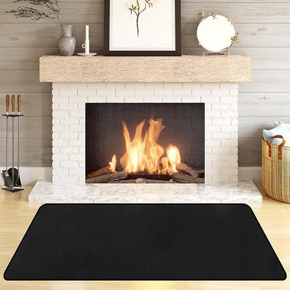 Protalwell Hearth Rugs Fireproof, Fireplace Rug, Fireplace Mat, Fireplace Rugs Fire Resistant, 72" x36”, Heated Floor Mat for Outdoor BBQ Grills, Fire Pits, Smokers, Woodstoves
