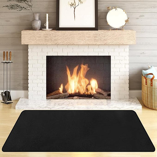 Protalwell Hearth Rugs Fireproof, Fireplace Rug, Fireplace Mat, Fireplace Rugs Fire Resistant, 72" x36”, Heated Floor Mat for Outdoor BBQ Grills, Fire Pits, Smokers, Woodstoves