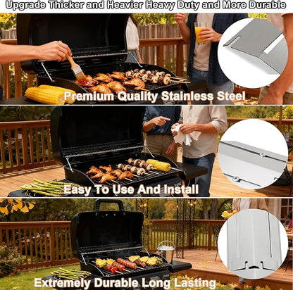 Universal Grill Heat Plates Extends from 11.75" up to 21", Stainless Steel Heat Shield, for Flame Tamer Replacement Parts for Gas BBQ(4 Pack)