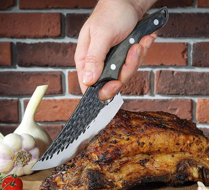 Zassenhaus Ranger Chef's Knife 11-inch Handmade Blade Steel with Hole Pakka Wood Handle with Leather Sheath for The Kitchen or as Outdoor Chef's, Boning, Chopping Knife
