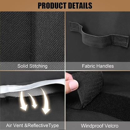 QuliMetal Grill Cover for Weber Searwood XL 600 Pellet - 600D Heavy Duty Tear-Resistant Waterproof Weather Resistant Grill Cover for Weber 3400146,Outdoor BBQ Accessory
