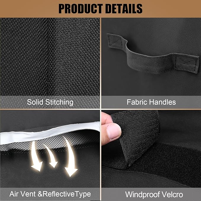 QuliMetal Grill Cover for Weber Searwood 600 Pellet - 600D Heavy-Duty Waterproof and Tear-Resistant Grill Cover for 3400145 Weber Searwood,Outdoor BBQ Accessory