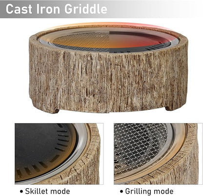 Afterglow 15 Inches Charcoal Grill Barbecue Smoker Stove Tabletop BBQ Outdoor Party for Patio Garden Backyard Decking Camping, Brown