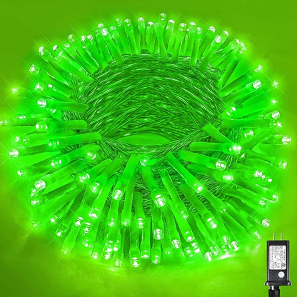 Vivideal 200 LED String Lights Indoor 66FT Green Christmas Lights Outdoor | Connectable Twinkle Fairy Lights Plug in 8 Modes Clear Wire for Classroom Xmas Tree Decorations