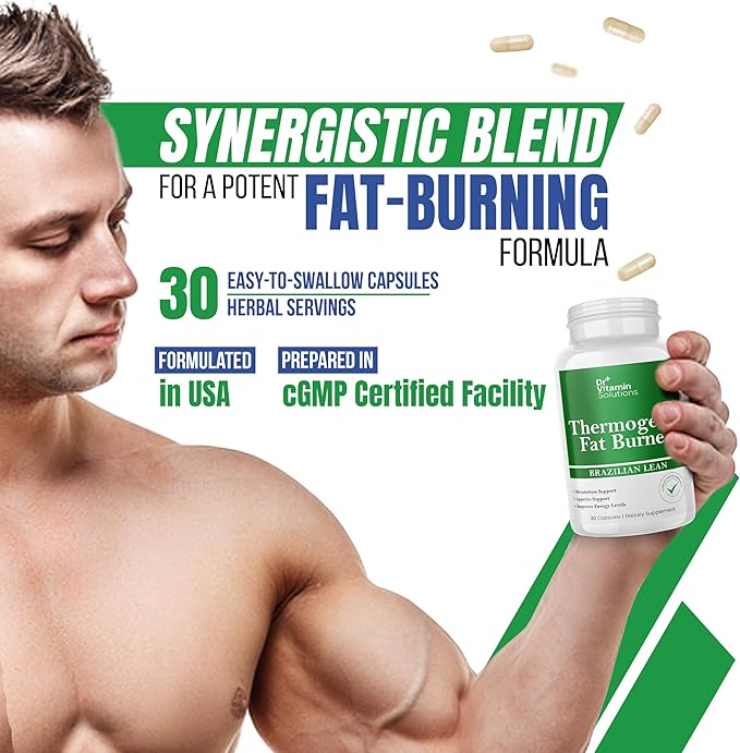 Thermogenic Fat Burner for Women and Men - Brazilian Lean Diet Pills | Appetite Suppressant & Metabolism Booster w/Green Tea, Garcinia, ACV | Belly Fat, Energy & Bloating Support, Non-GMO, Made in USA